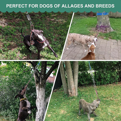 HOPET Dog Outdoor Bungee Solo Hanging Toy - Durable Interactive Tug Toy for Small Large Aggressive Chewers
