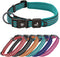 Reflective Dog Collar for Small, Medium, Large Dogs, 100% Nylon Adjustable Pet Neck Collar with Heavy Duty O-Ring, Soft