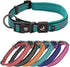 Reflective Dog Collar for Small, Medium, Large Dogs, 100% Nylon Adjustable Pet Neck Collar with Heavy Duty O-Ring, Soft