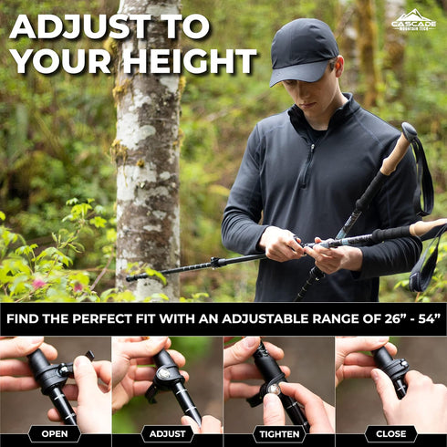 Lightweight Aluminum Trekking Poles with Extended Grip - Ultimate Hiking Gear