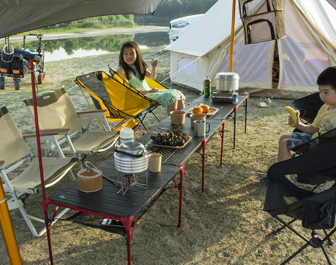 Backpacking iClimb Extendable Folding Table Large Tabletop Area Ultralight Compact with Hollow Out Tabletop for Camping