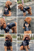 Lovelonglong Black Eagle Embroidery Dog Leather Jacket, Warm Coats for Large Medium Small Dogs, XL
