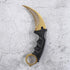 Karambit Knife Trainer - 100% Safe Stainless Steel Practice Training Knife with Sheath for Beginners (Golden Color)