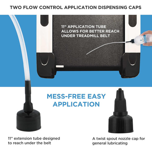 100% 4oz Action Fitness Silicone Treadmill Lubricant for Belt Maintenance - Bottle, Dual Applicators for Easy Lube