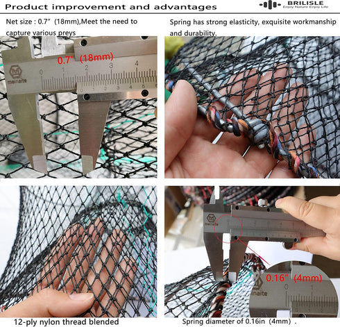 2PCS 1PCS or Crab Trap Fish Trap Minnow Trap Lobster Trap Crab Pot net Traps Crab Snare; Crawfish Catfish Shrimp Bait