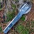 Original Hungarian Army Cutlery Set, 4 Pieces, Military Issue Spoon Fork Knife Kit Flatware Multi-Tool