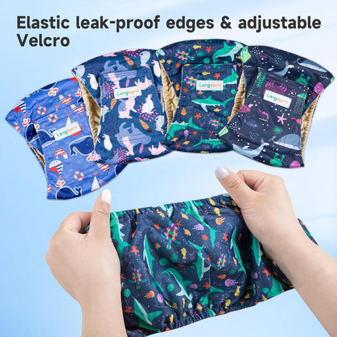 Bands(4Pack), Male Dogs Diapers Belly Washable Reusable Male Boy Doggy Wraps Panties for Doggie Puppy Pooping Potty