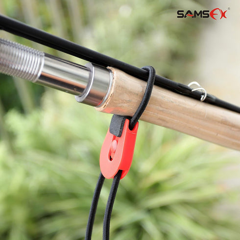 SAMSFX Fishing Rods Belt Stretchy Wrap - Elastic Cable Ties for Casting, Spinning & Fly Rods