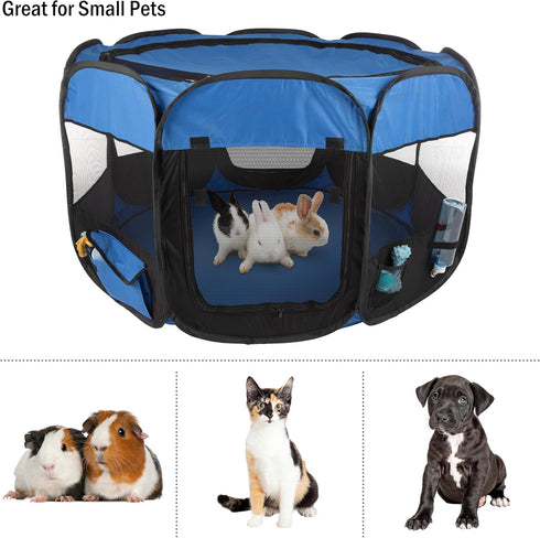 42x25 Pet Playpen - Pop-Up Dog Kennel with Carry Bag - Portable Play Pen for Dogs, Cats, Rabbits, and Small Animals by