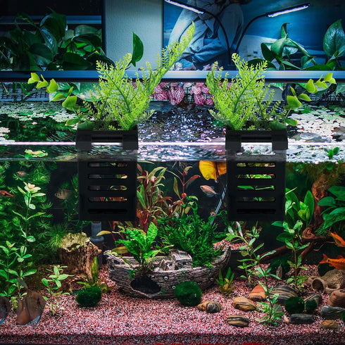 8 Pcs Aquarium Plant Holder, Hanging Planter with Different Size Holders for Aquatic Plants