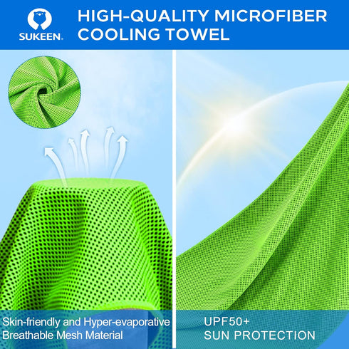 Sukeen 4 Pack Cooling Towel (40"x12"), Soft Breathable Microfiber Ice Towel for Sports and Workout Activities