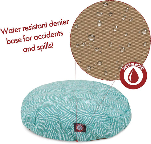 Majestic Pet Teal Native Small Round Indoor Outdoor Pet Dog Bed - Removable Washable Cover