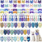 Reginary 120 Pcs Ocean Animals Dog Bandanas Bulk Dog Bows Set Bow