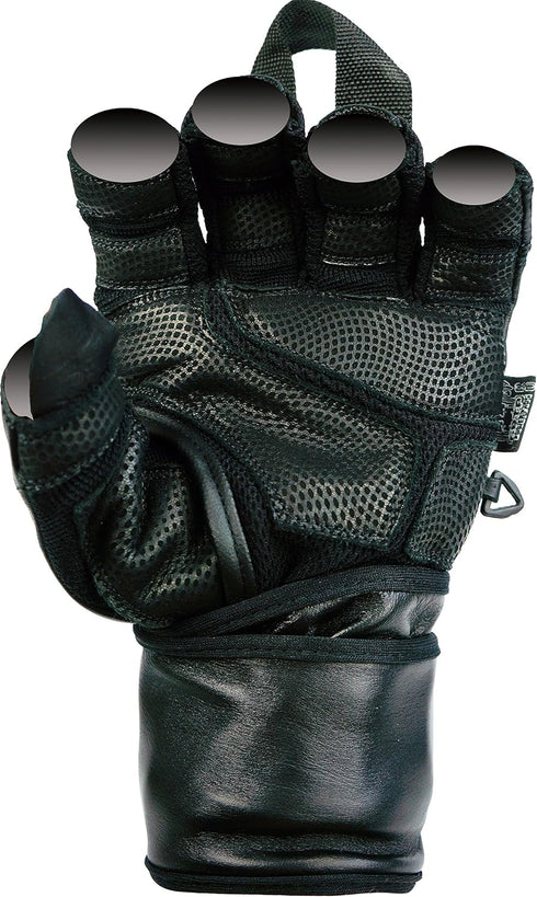 2" 8 5/8" 9 1/2") Epic Leather Gym Gloves with Built in Wide Wrist Wraps Best Grip & Design for Weightlifting Power