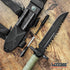 Tactical Hunting Knife 13.75" Fixed Blade - Survival Knife with Combat Blade, Camping Accessories, Survival Gear (Olive