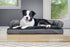 Furhaven Pillow Dog Bed for Large/Medium Dogs, Washable Cover & Removable Bolsters, Comfy Couch Sofa - Diamond Gray,