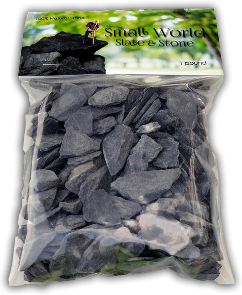 Natural Slate Stone, 1/2 to 1 inch, Perfect for Miniature Gardens, Aquariums, and Terrariums
