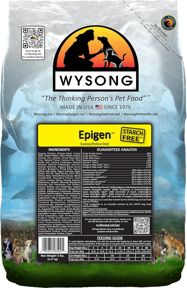 Wysong Epigen Canine/Feline Dry Diet - Dog/Cat Food, 5 Pound Bag (WDCFE5)