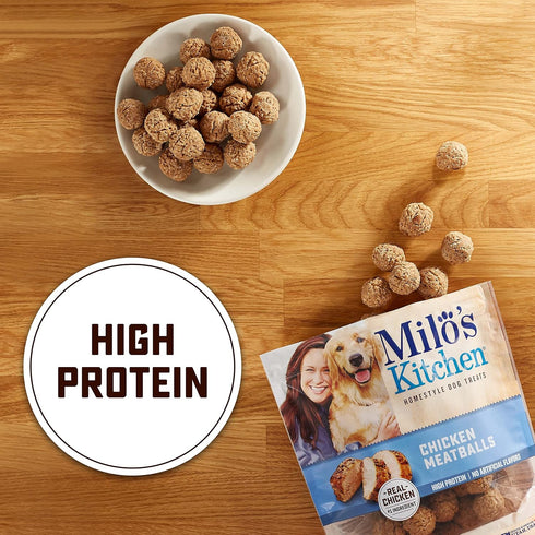 Milo's Kitchen Homestyle Dog Treats, Chicken Meatballs, 18 Ounce, High Protein, No Artificial Flavors