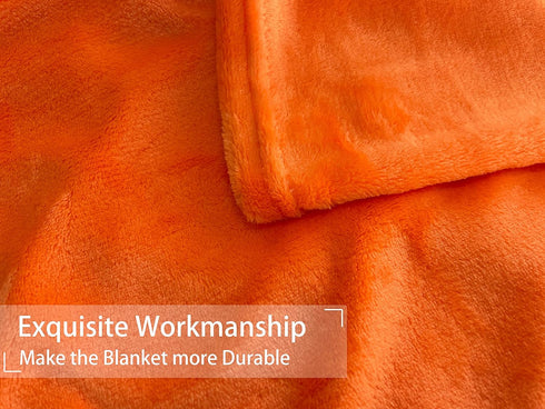 Soft Puppy Flannel Fleece Blanket for Pet Dog Cat | Cozy Lightweight Plush Microfiber, Orange, 27 x 39 inch