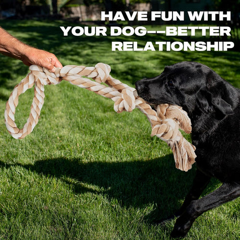 PetiFine Dog Rope Toys - Large Tug of War Toys for Aggressive Chewers, 29" with 3 Big Knots