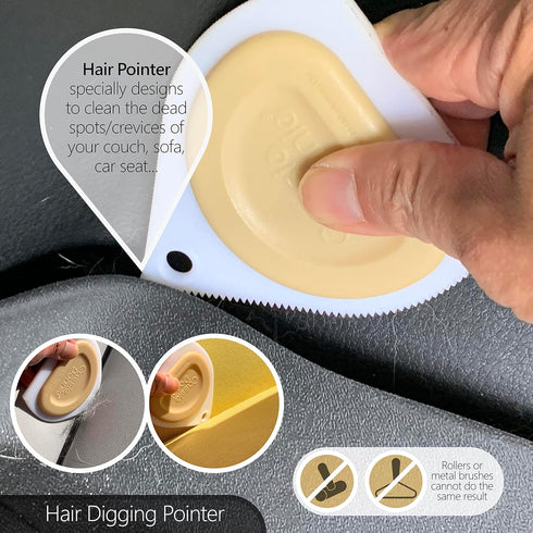 Pet Hair Remover for Car Detailing Supplies, Carpet Dog Hair Remover for Car Interior (White)