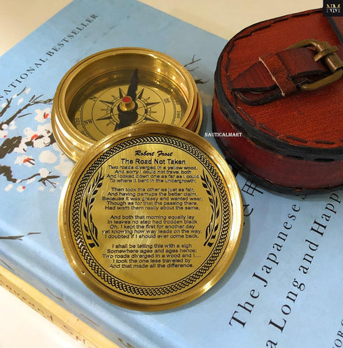 NauticalMart Marine Brass Compass with Calendar - Pocket Compass for Camping, Nautical Decor, Gifts for Teen Family