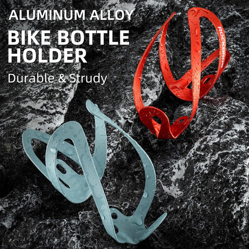 ROCKBROS Durable Aluminum Alloy Bike Water Bottle Cage, Lightweight Cup Holder for Road Mountain Bikes