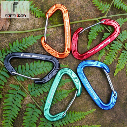 FresKaro 5pcs Nano Carabiner Clips, 8kN 1798lbs Small Sturdy Reliable Strong Spring Wiregate (Choice of 5 Colors)