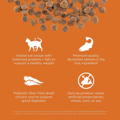 GO! SOLUTIONS Skin + Coat Care - Grain Free Dry Cat Food, 3 lb - Salmon Recipe, Cat Food for All Life Stages
