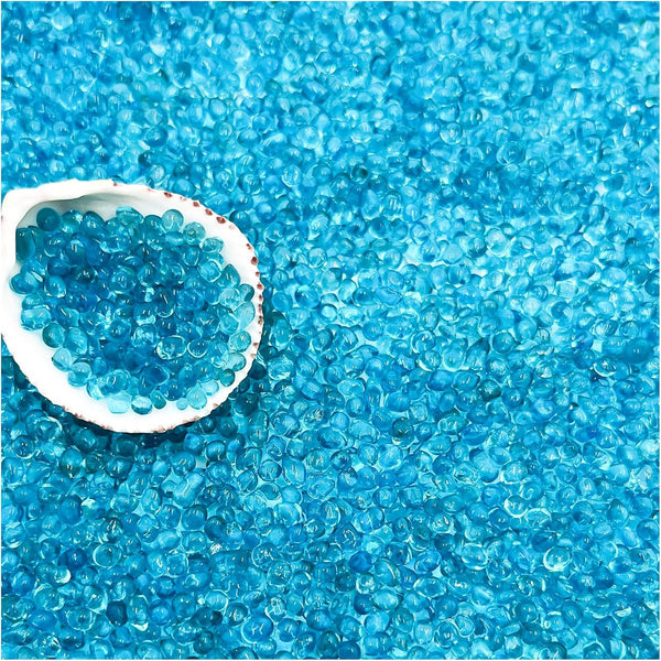 BXI Small Aquarium Substrate Gravel Sand, 2.2 Lbs, Polished Smooth Vibrant Blue Sea Glass
