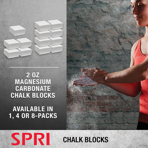 SPRI Chalk Block 2oz. (Single) for Gymnastics, Rock Climbing, Bouldering, Weight-Lifting
