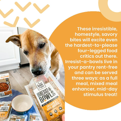 I and love and you Irresist-a-Bowls Freeze Dried Dog Food, Chicken + Beef, 9oz Pouch, 4pk