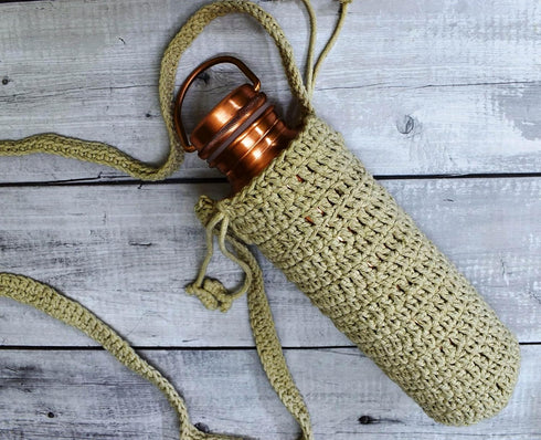 Pure Copper Water Bottles, Seamless Leak Proof Ayurvedic Copper Bottle (1000ml)