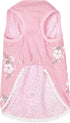 Blueberry Pet Wonderland Floral Sleeveless Dog Dress, Pink Stripe with Peter Pan Collar, Back Length 12", Pack of 1