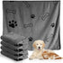 Chumia 4 Pcs Dog Towels - Microfiber Absorbent Towel for Drying Dogs, Quick Drying Paw Towel for Medium Dogs (Gray, 24