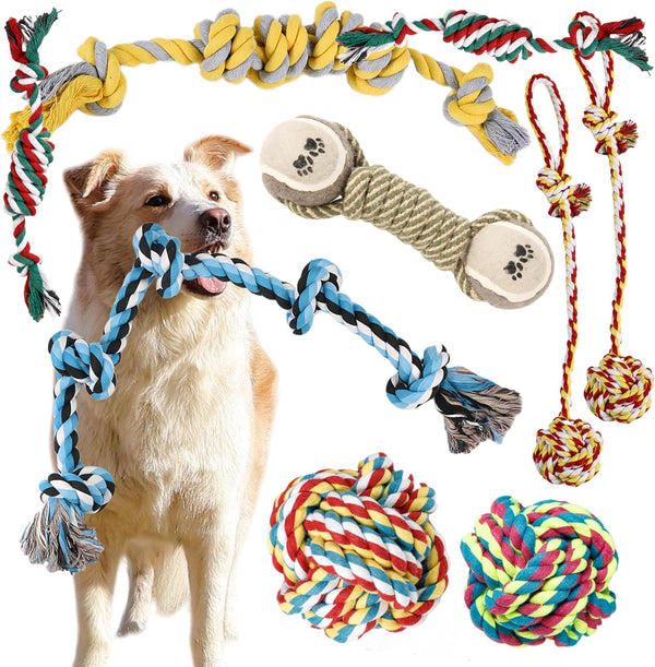 Sharp Teeth Challenger Series 9 Pack Heavy Duty Dog Toys - Indestructible Chew Toys for Large Medium Dogs