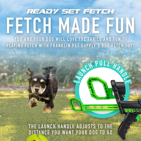 Franklin Pet Supply Co. Mini Tennis Ball Launcher for Dogs - Dog Mini Tennis Ball Thrower Cannon for Fetch + Active