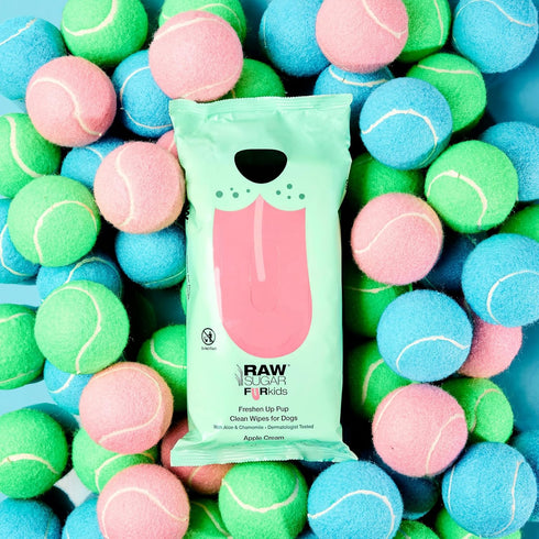 RAW SUGAR Dog Wipes, 3 Pack, 60 Ct - Waterless Pet Grooming Wipes with Chamomile & Aloe Vera for Paws, Coat, Face & Ears