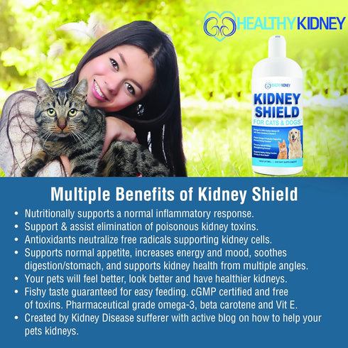 Kidney Support Supplement for Dogs and Cats, Canine Feline Renal Health, Detox, Urinary Track Cleansing, Improve Kidney