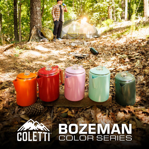 Bozeman [9 COLETTI Green Percolator Coffee Pot Camping Coffee Makers Campings Favorite Percolator NO Aluminum