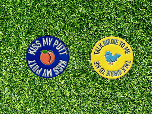 Talk Birdie to Me - Funny Emoji Golf Ball Marker with Hat Clip, Men's and Women's Golf Novelty Gift