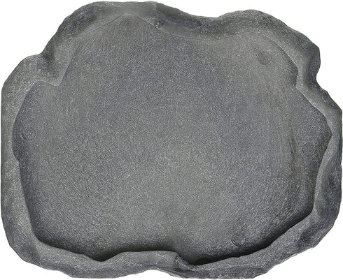 Zoo Med Reptile Rock Food Dish, Medium, 7.25"l x 6"w x 0.75"h, Colors May Vary, Black