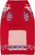 Blueberry Pet Icelandic Lopi Pullover Dog Sweater, Holiday Red, Back Length 10", Pack of 1