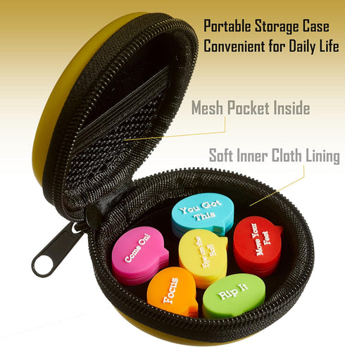 Tennis Vibration Dampener in Funny Zipper Gift Pack, Best Shock Absorber for Racket and Strings (Pack of 6)