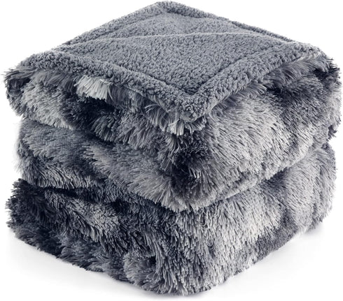 Bedsure Waterproof Dog Blankets for Large Dogs - Calming Cat Blanket for Bed Couch Protector, 60"x80", Tie-dye Grey