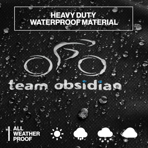 Team Obsidian Bike Covers | Outdoor Storage or Transportation | Heavy Duty, Waterproof 210D Oxford Ripstop | Sizes L,