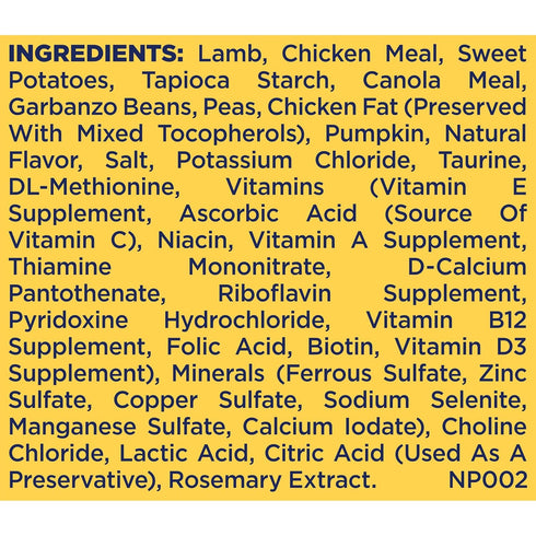 Nature's Recipe Grain Free Dry Dog Food, Lamb, Sweet Potato & Pumpkin Recipe, 4 lb. Bag