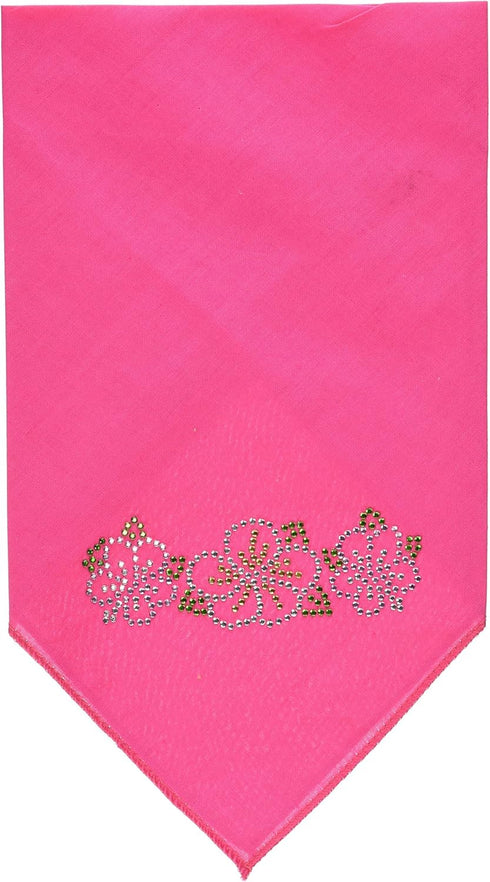 Mirage Pet Products Tropical Flower Rhinestone Bandana, Small, Bright Pink