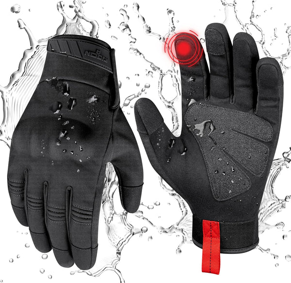 NoCry Tactical Shooting Gloves for Men, Water Resistant with Padded Knuckle Guards and Non-Slip Grip